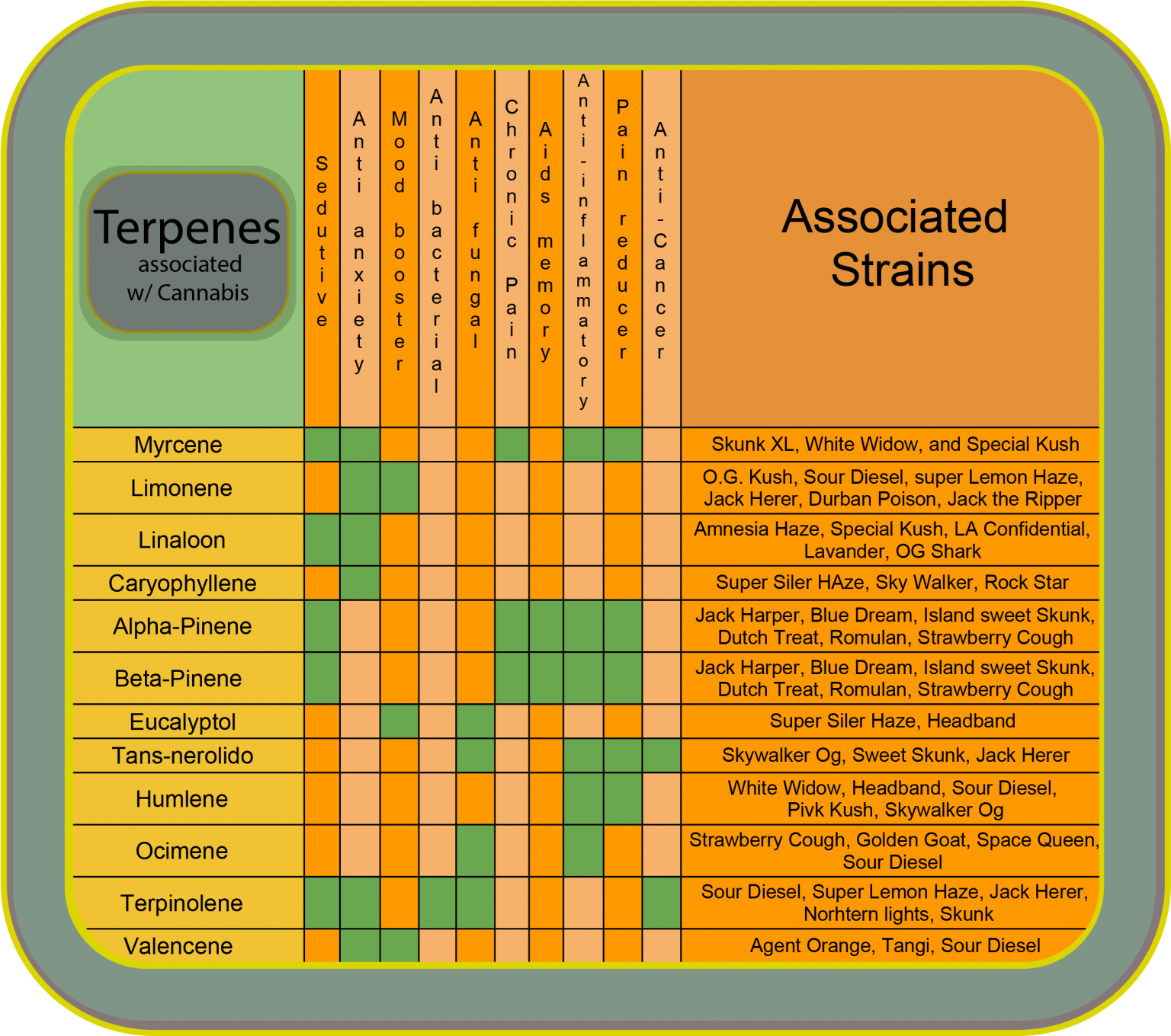 Printable Terpene Chart - Printable Blank World